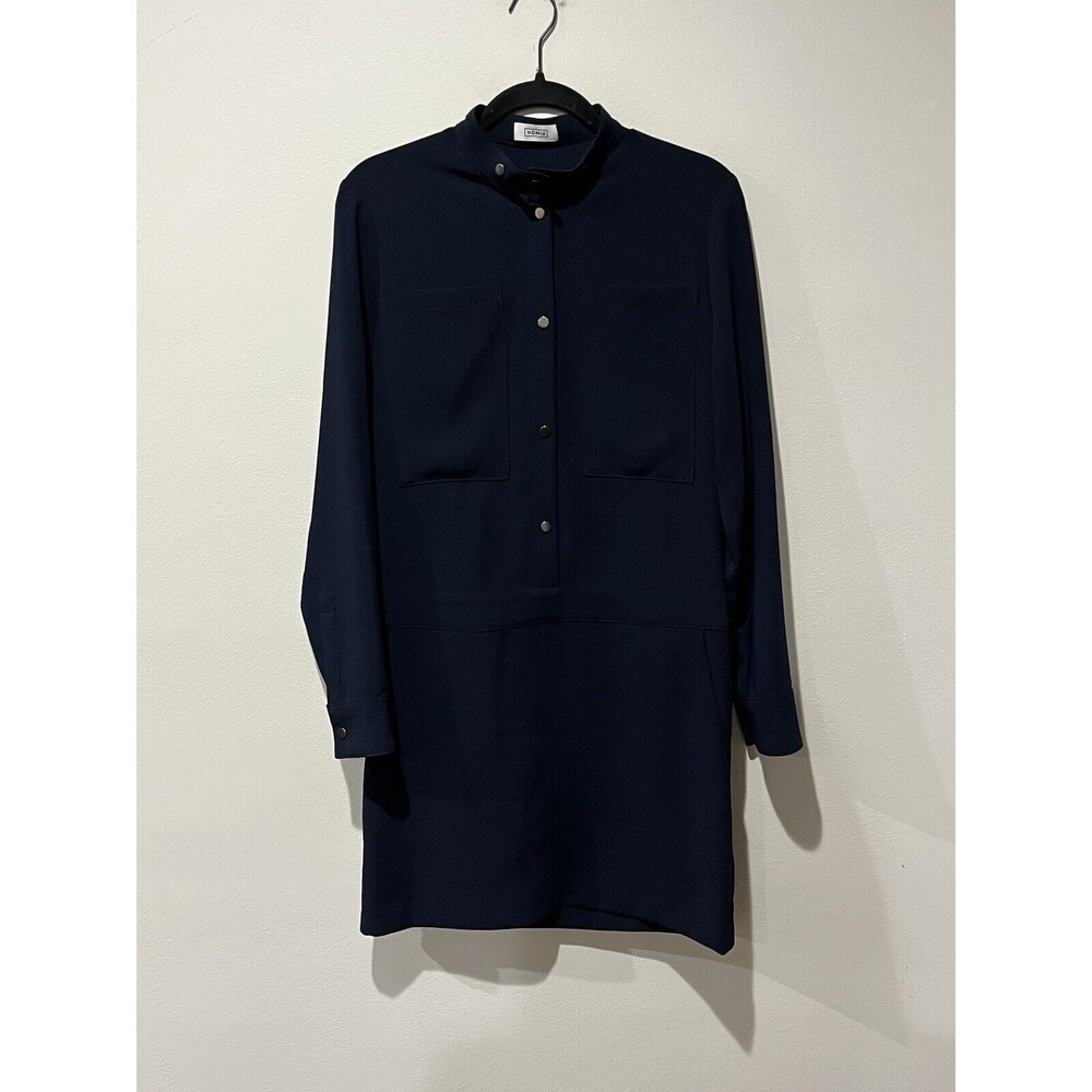 Nomia Dress Women’s 4 Long Sleeve Jumper Navy Blue Long Sleeve Snap Pockets